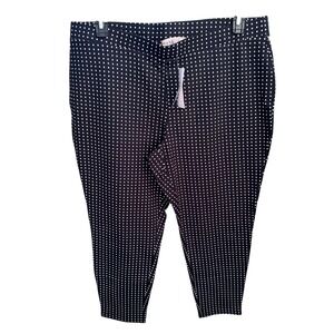 Philosophy Woman Black White Diamond Dot Print Tapered Leg Stretch Pants 2X NWT